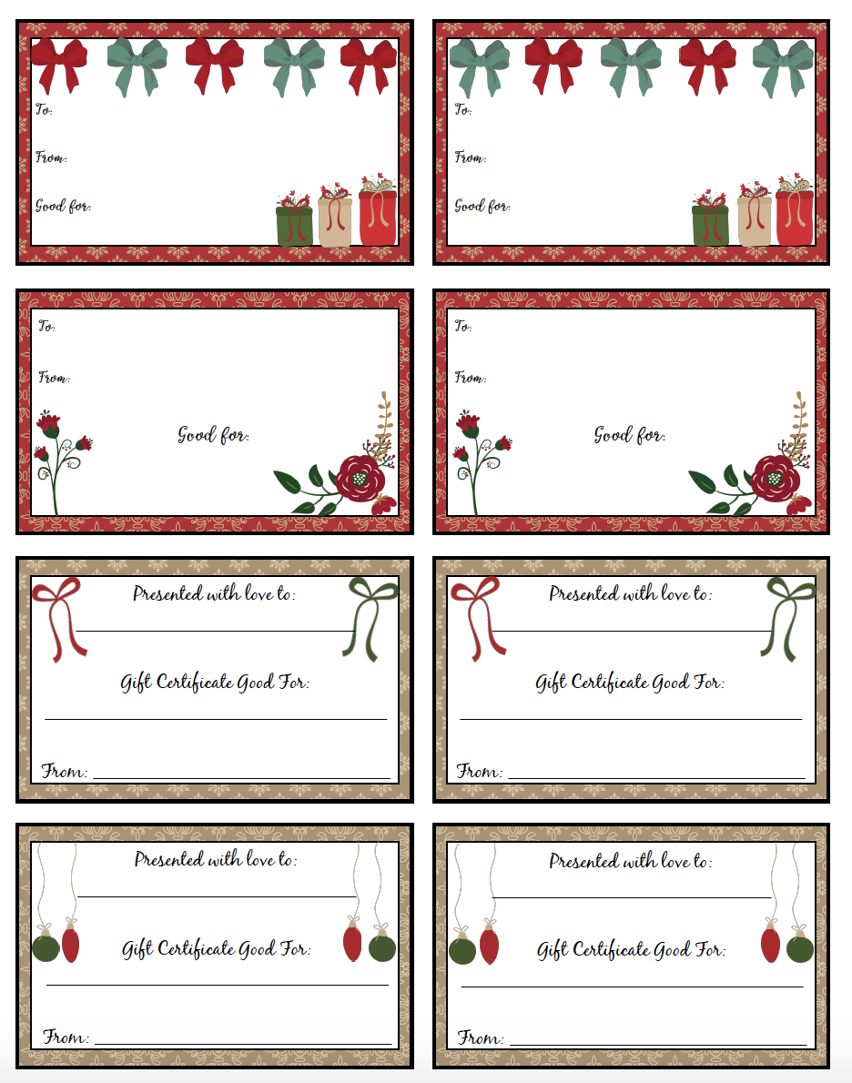 Free Printable Christmas Gift Card