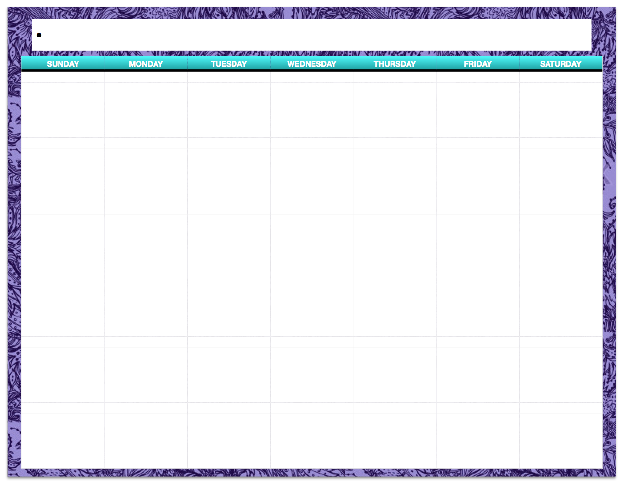 printable monthly menu planner