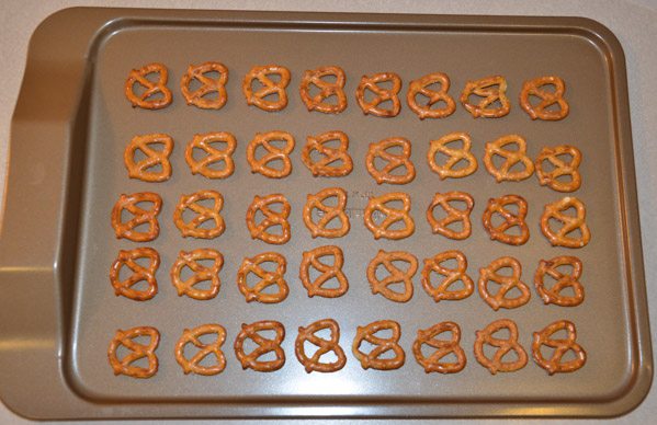 Place pretzels directly on a cookie sheet.