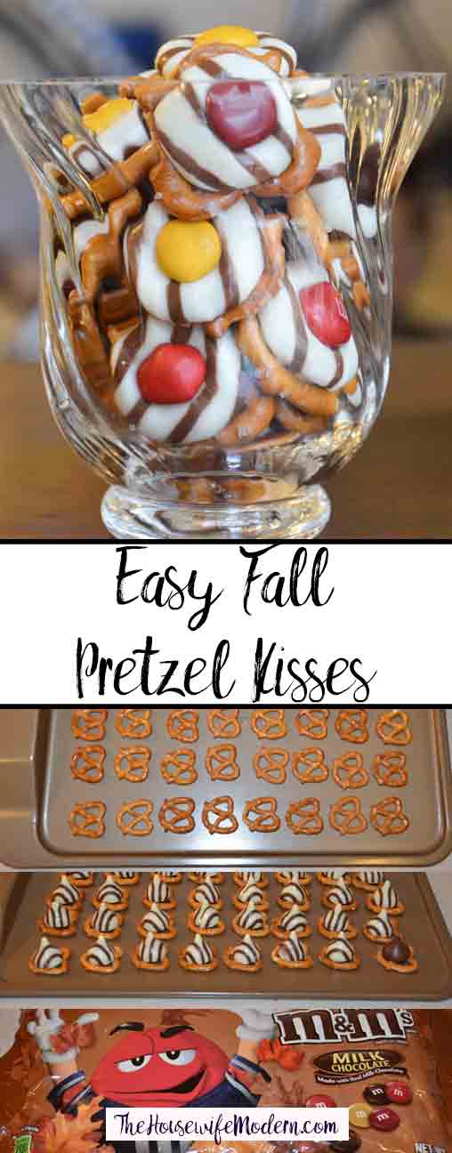 Easy Fall Pretzel Kisses. Ridiculously easy appetizer or snack, but looks fancy enough for a party. Salty & sweet, and delicious.