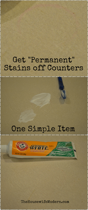 Get permanent stains off countertops with one simple item.