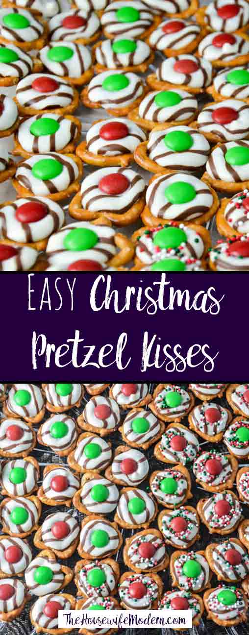 Christmas Pretzel Kisses: quick, ridiculously easy, and delicious. Perfect for a party appetizer or a salty-sweet snack.