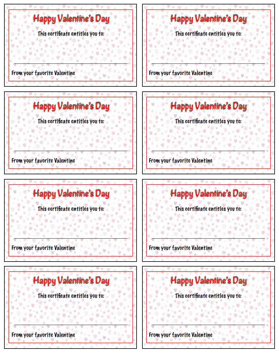 valentine s day gift certificate template
