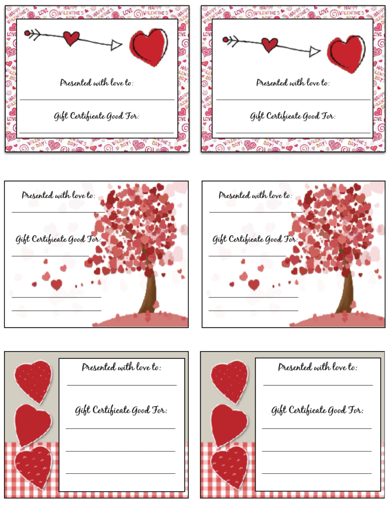 Free Printable Valentine Gift Certificate