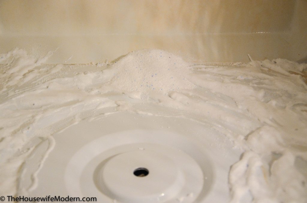 Mix it in the microwave (it will bubble a little bit) and spread around well.