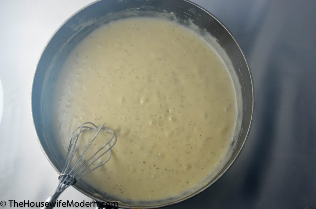 Chicken Pot Pie_prep2 Making the sauce is the only “intensive” part. But it’s worth it. In saucepan, over medium heat, cook onions in butter until soft and translucent. Stir in flour, salt, pepper, and celery seed. (Roux process, but you’re not going to go as thick as you would with some other recipes.). Slowly stir in chicken broth and milk, making sure all ingredients are smoothly combined. Simmer over medium-low heat until thick.