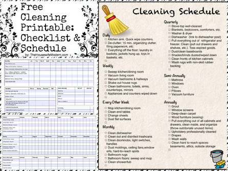 free printable cleaning calendar and checklist the housewife modern cleaning schedule calendar