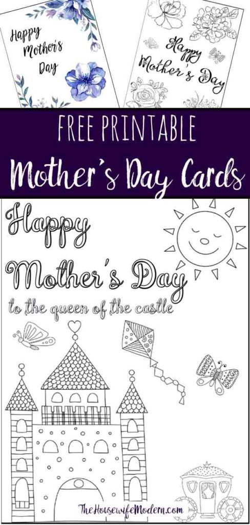 Free Printable Mother's Day Cards. 3 different designs…some you can color! Color and give a personalized card she can’t get anywhere else.