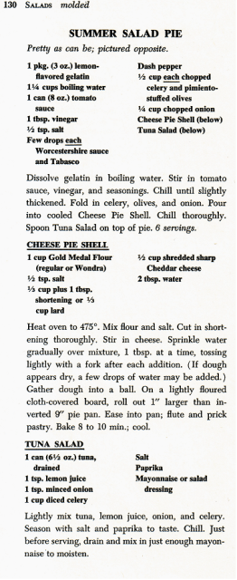 Insane Vintage Recipe_Tuna Jello Pie recipe instructions