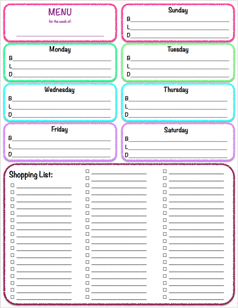 free printables weekly meal planner grocery list the housewife modern