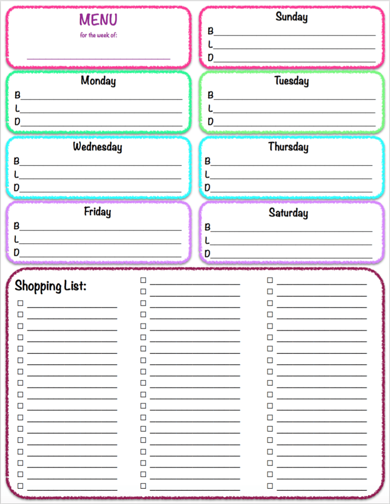 Free Printables Weekly Meal Planner Grocery List The Housewife Modern