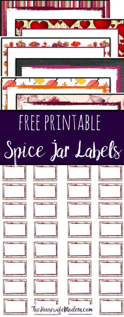 Spice jar labels printable free