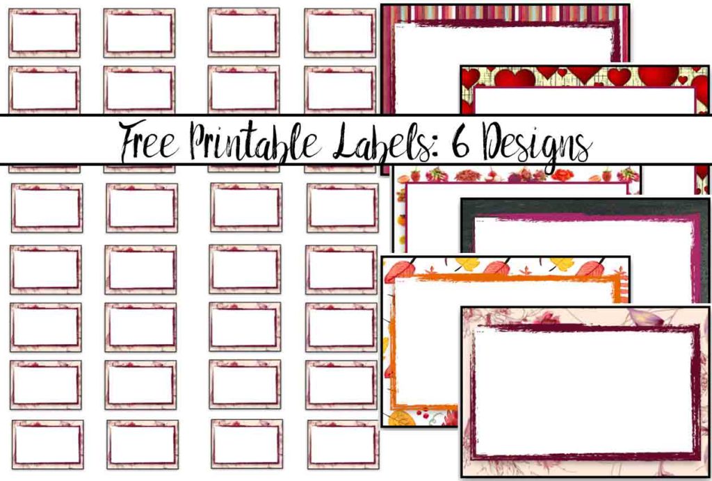 Free Printable Labels: 6 different designs. Use for labeling spice jars, small containers, and more. 1.5" by 1" default design, but can adjust print size.