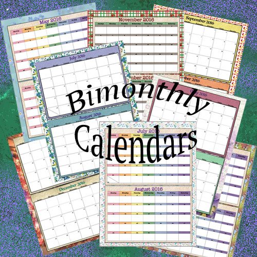 Free Printable Bimonthly 2016 Calendars: 2 designs ~ The Housewife Modern