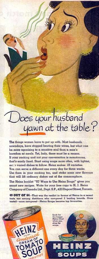 Sexist Vintage Ad: Most husbands have stopped beating their wives...