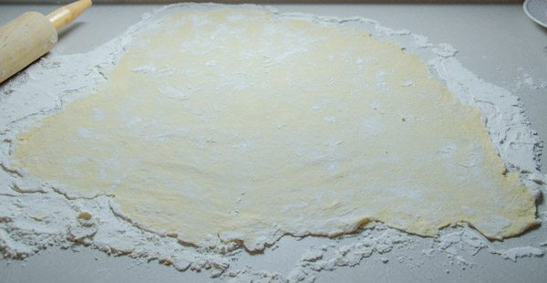 LR_Noodles_prep7 Roll out as far as possible, using a decent amount of pressure. Allow to set for 30 minutes after rolled out.