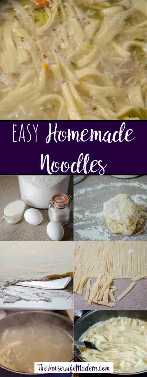 Noodles_pin2 Easy Homemade Noodles. 4 ingredients is all you need! Step-by-step pictures included. It's much easier than you think. Easier and cheaper than store-bought.