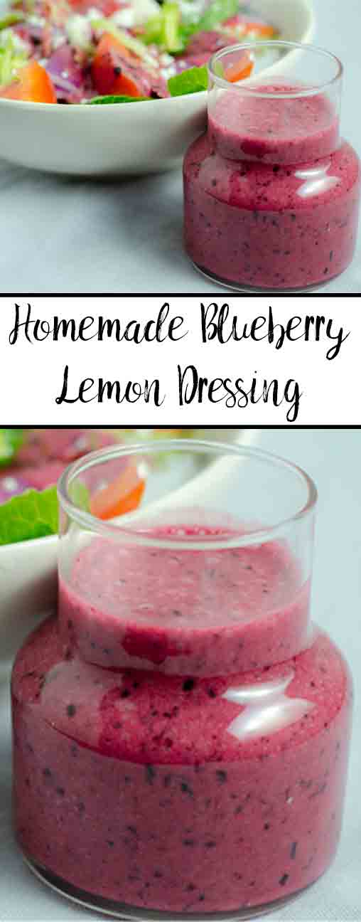 Dressing, Blueberry Lemon_pin Homemade Blueberry Lemon dressing. Delicious and easy. 2 minutes to make (including washing the berries!) . Toss on a lettuce salad or eat with berries.