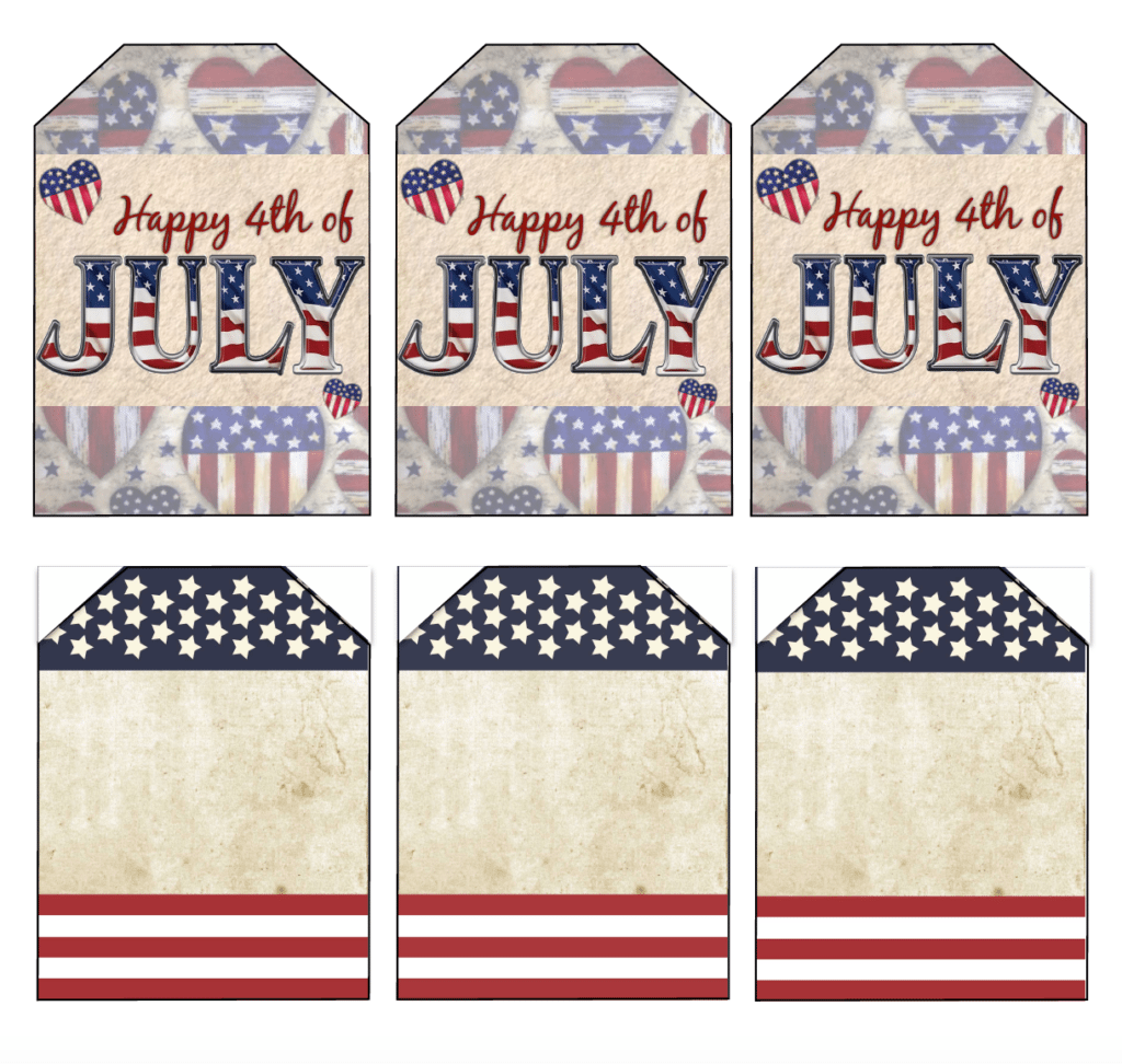 Free Printable 4th of July Favor Tags