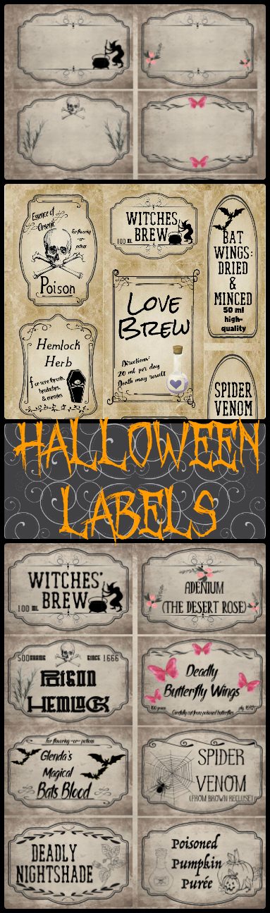 free printable halloween apothecary labels 16 designs plus designed blanks for any halloween need
