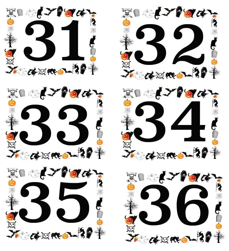 free printable halloween numbered labels plus blanks