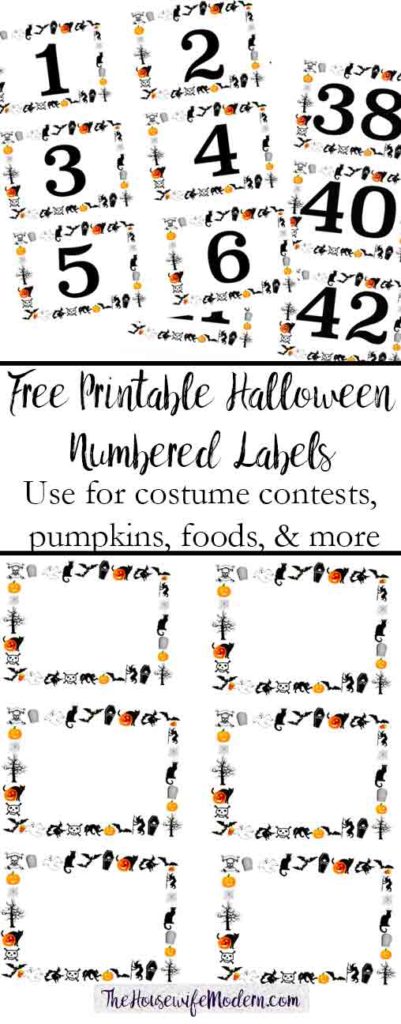 free printable halloween numbered labels plus blanks