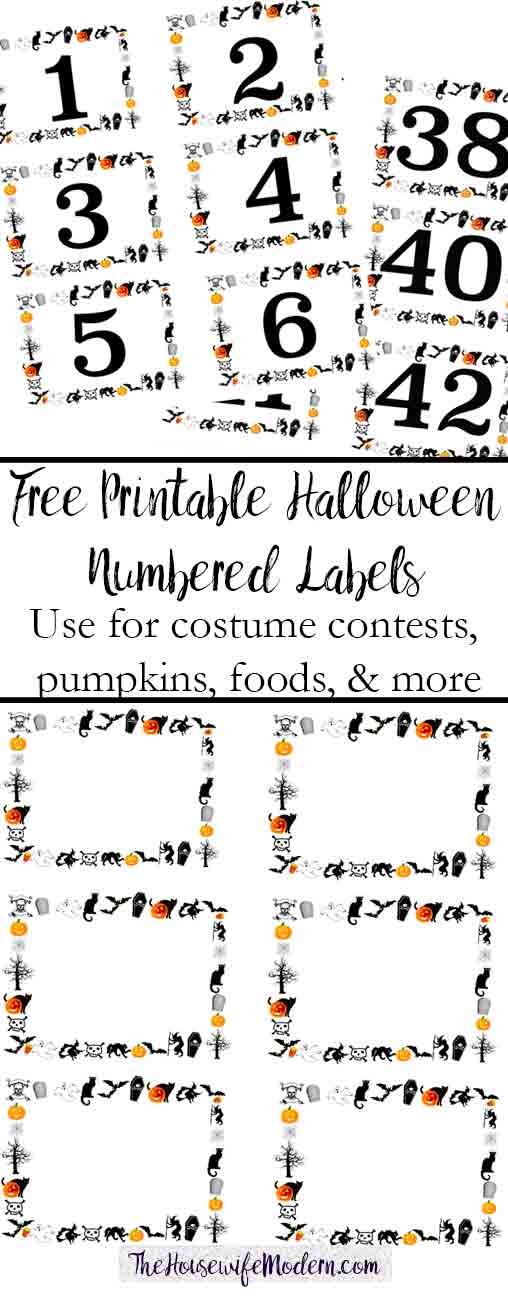 Free Printable Halloween Numbered Labels (plus Blanks!)