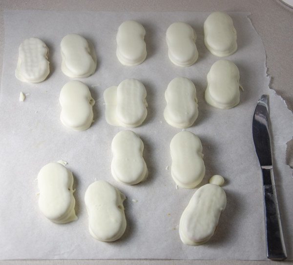 LR_Halloween Ghosts_prep-2 Halloween Ghost Cookies. Cute and very easy to make. Nutter Butters and white chocolate, 4 simple steps.