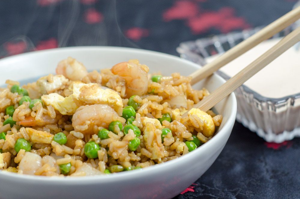 Shrimp Fried Rice & Homemade White Shrimp Sauce