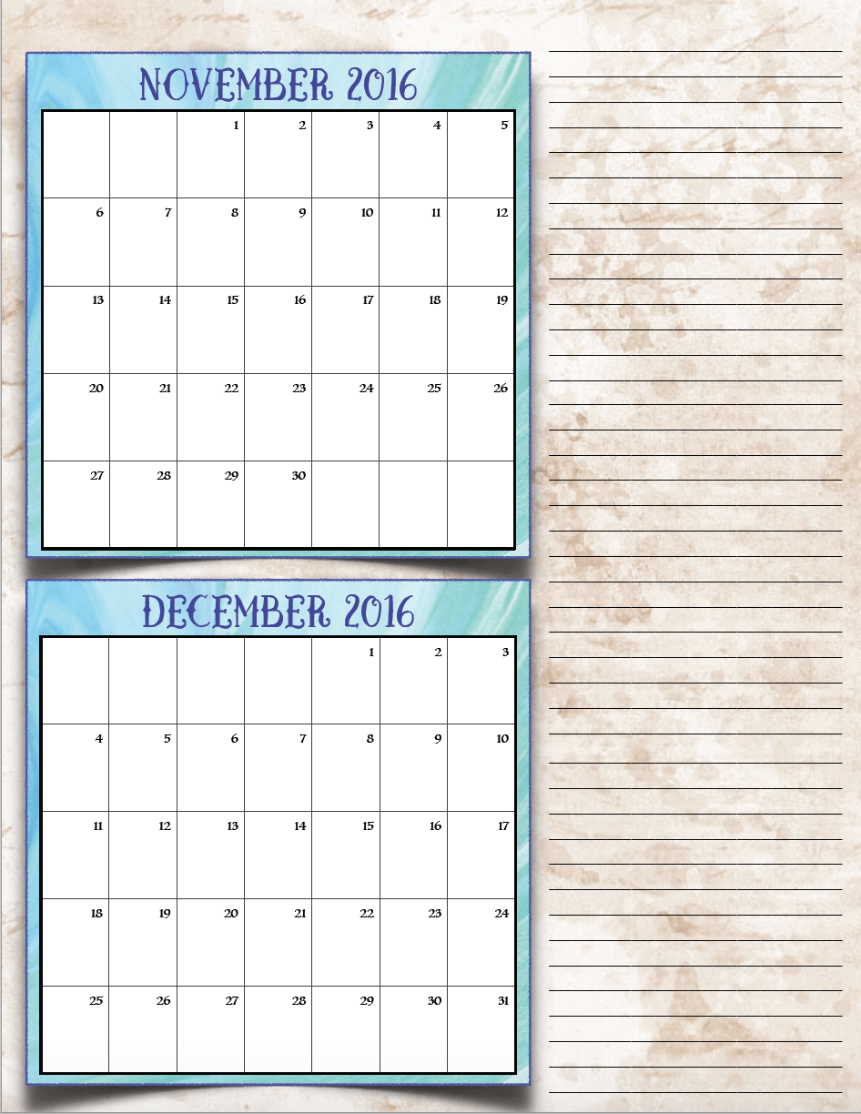 bimonthly2_2016_6_novdec_png FREE Printable 2017 Bimonthly Calendars: 7 different designs; pick your favorite…plus links to more free printables.