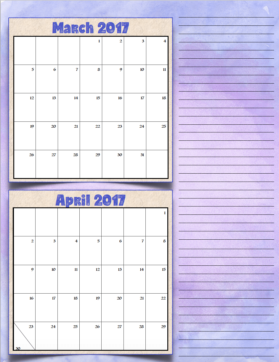 bimonthly3_2017_1_marapr_png FREE Printable 2017 Bimonthly Calendars: 7 different designs; pick your favorite…plus links to more free printables.