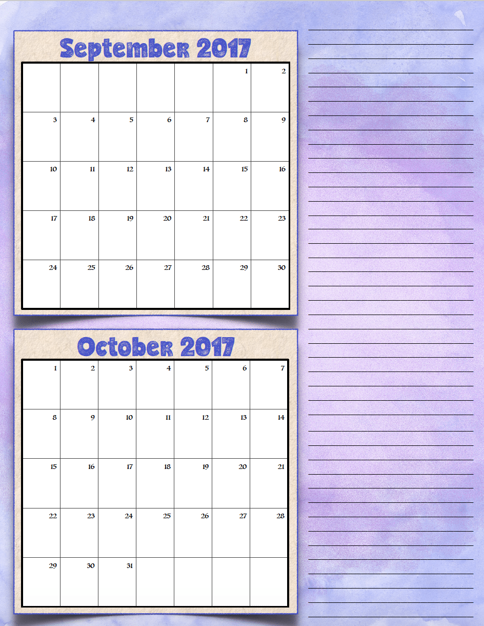 bimonthly3_2017_5_septoct_png FREE Printable 2017 Bimonthly Calendars: 7 different designs; pick your favorite…plus links to more free printables.