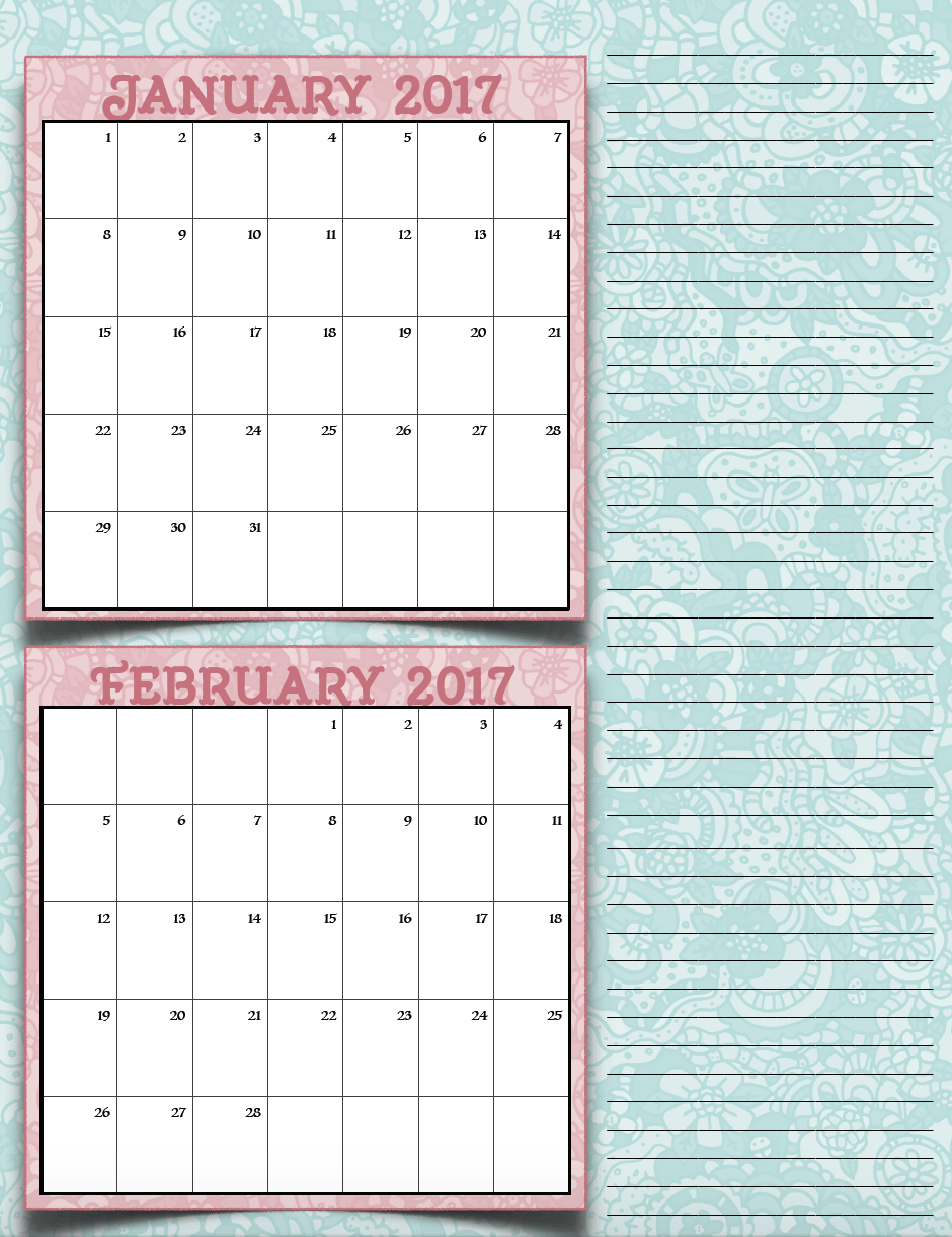 bimonthly5_2017_1_janfeb_png FREE Printable 2017 Bimonthly Calendars: 7 different designs; pick your favorite…plus links to more free printables.