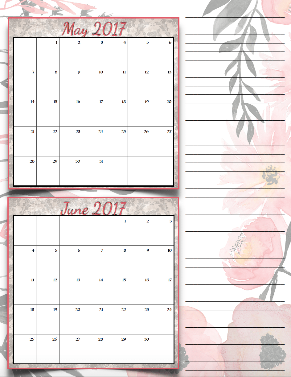 bimonthly6_2017_3_mayjune_png FREE Printable 2017 Bimonthly Calendars: 7 different designs; pick your favorite…plus links to more free printables.