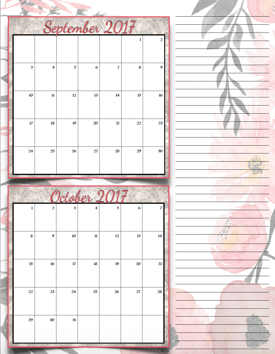 bimonthly6_2017_5_septoct_png FREE Printable 2017 Bimonthly Calendars: 7 different designs; pick your favorite…plus links to more free printables.