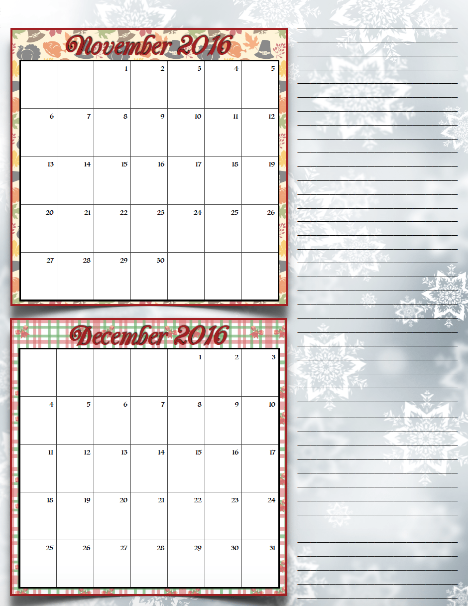 bimonthlyholiday_2016_6_novdec_png FREE Printable 2017 Bimonthly Calendars: 7 different designs; pick your favorite…plus links to more free printables.