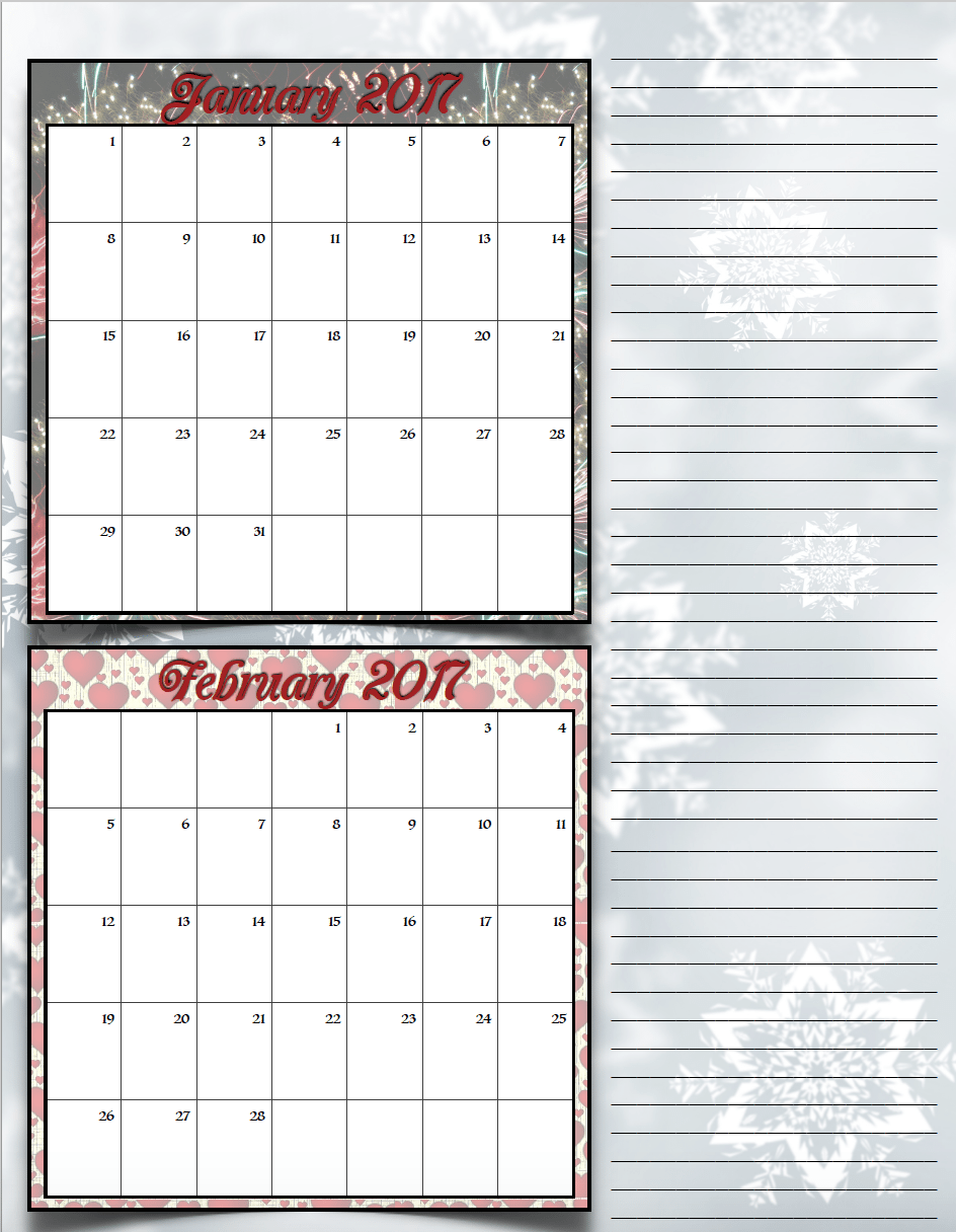 bimonthlyholiday_2017_1_janfeb_png FREE Printable 2017 Bimonthly Calendars: 7 different designs; pick your favorite…plus links to more free printables.