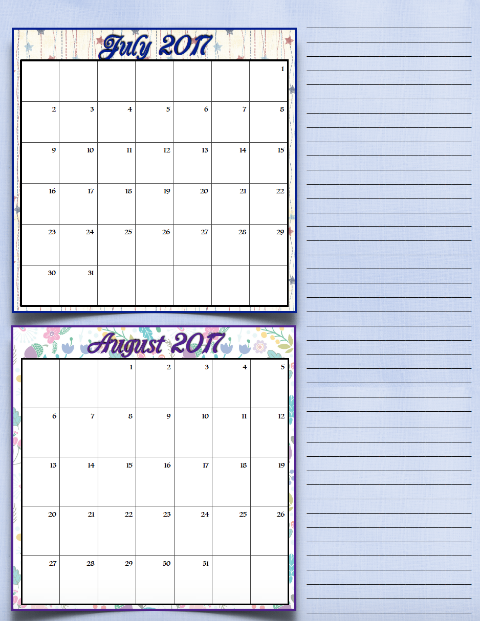 bimonthlyholiday_2017_4_julyaug_png FREE Printable 2017 Bimonthly Calendars: 7 different designs; pick your favorite…plus links to more free printables.