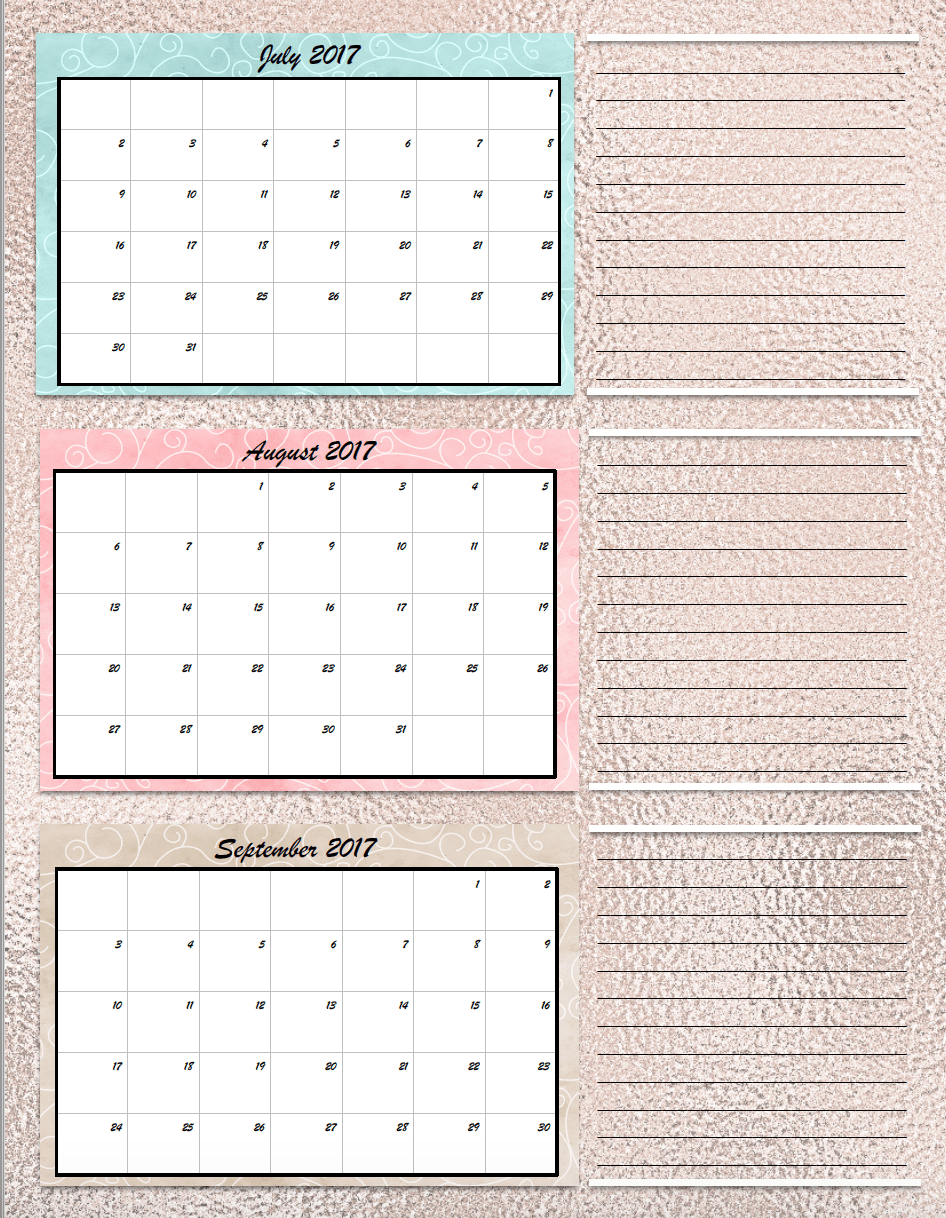 quarterly calendar
