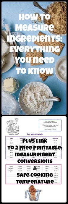 How to measure ingredients accurately: everything you need to know. Are dry and wet ingredients measured the same? Is flour supposed to be packed or sifted? Are you supposed to weigh flour? Plus link to 2 free printables for cooking & measurements.