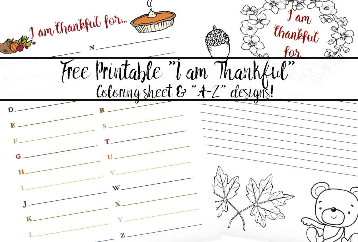 Free Printable "Thankful for" Worksheet: 22 Designs With I Am Thankful For Worksheet