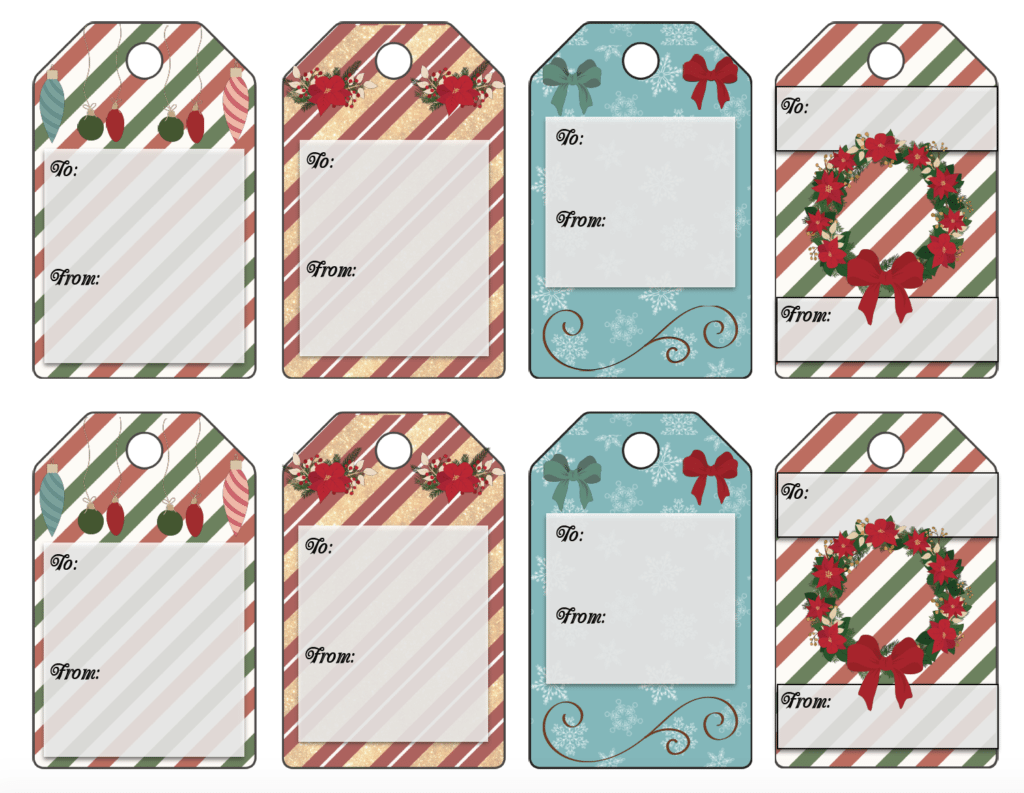 Free Printable Christmas Gift Tags: 13 Designs Just print and use