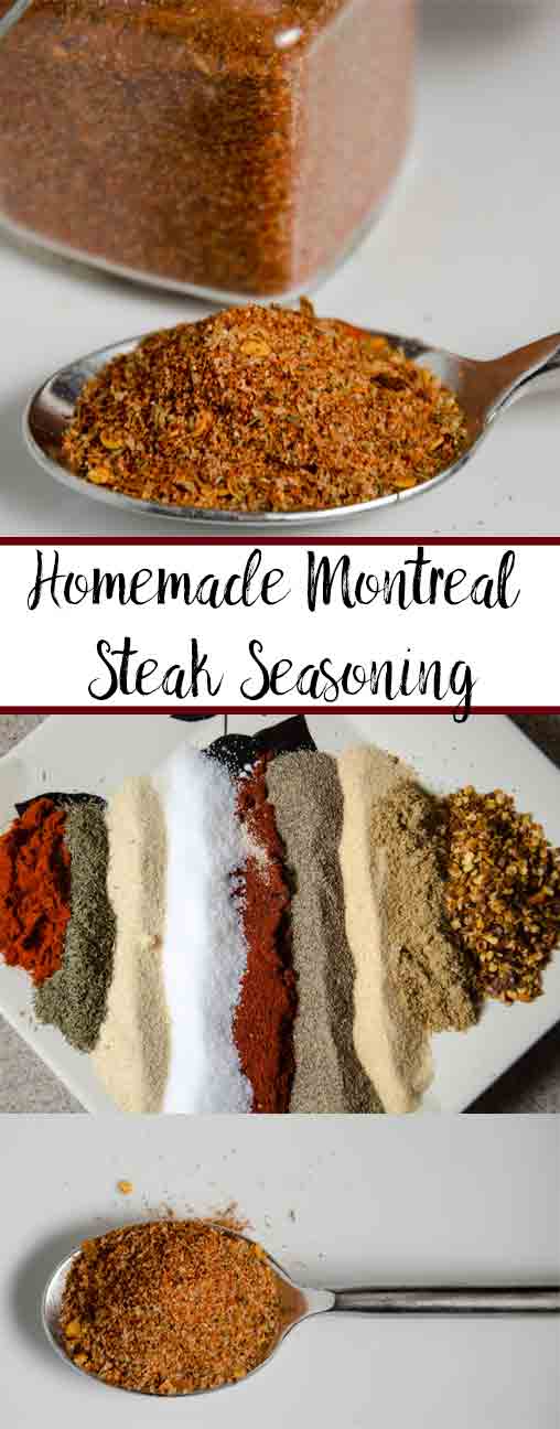 Homemade Montreal Steak Seasoning (aka: Montreal Steak Spice): easy to make, better than store-bought. Use on steak, pork, chicken, and more.