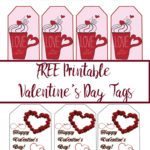 Pin image for free printable Valentine's Day gift tags
