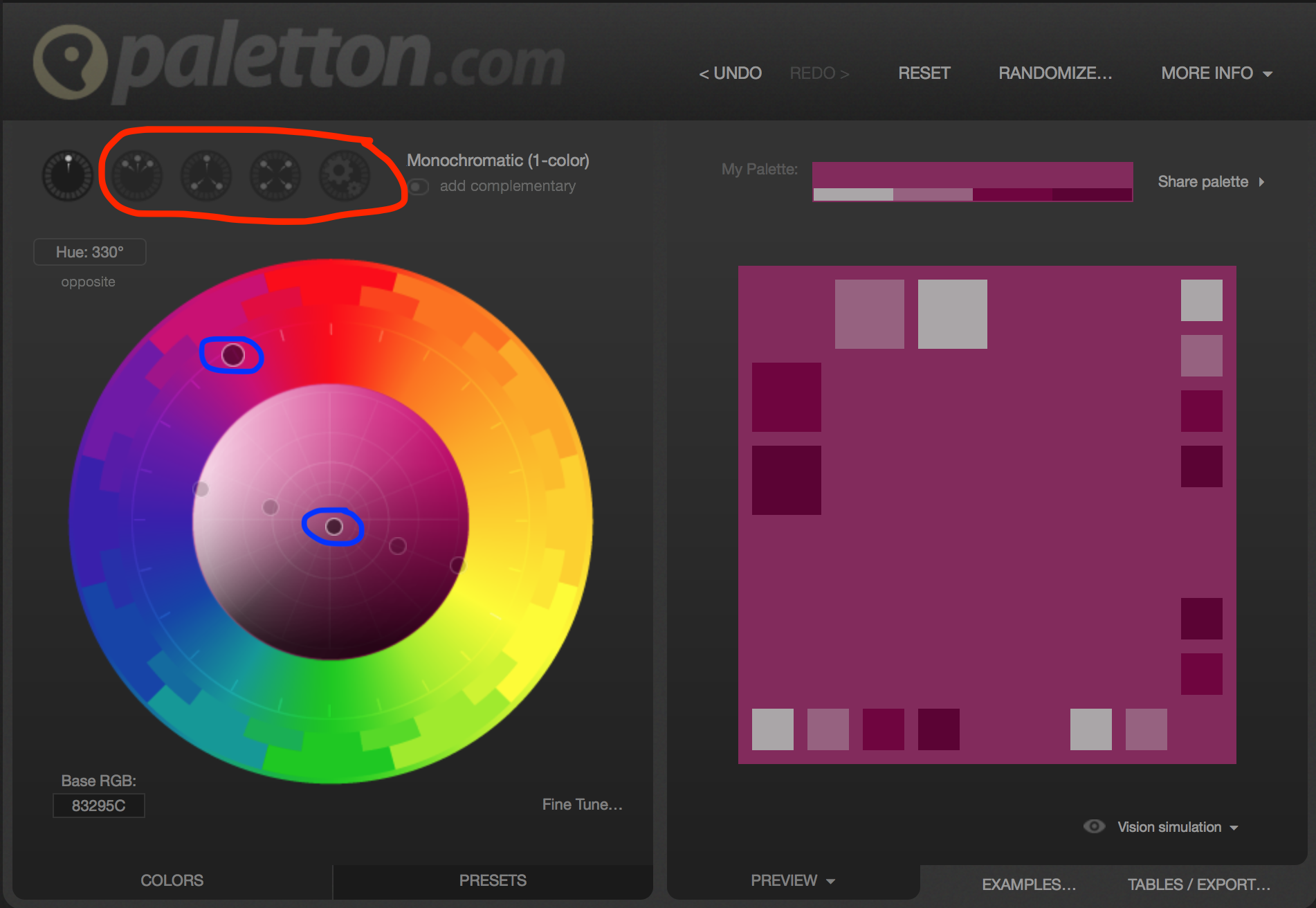 How to Start a Blog_Color Scheme Picking a color scheme using Paletton color scheme designer.