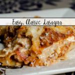 Easy, classic meat lasagna. Step-by-step pictures and instructions, printable recipe. Two meats, three cheeses, and delicious.