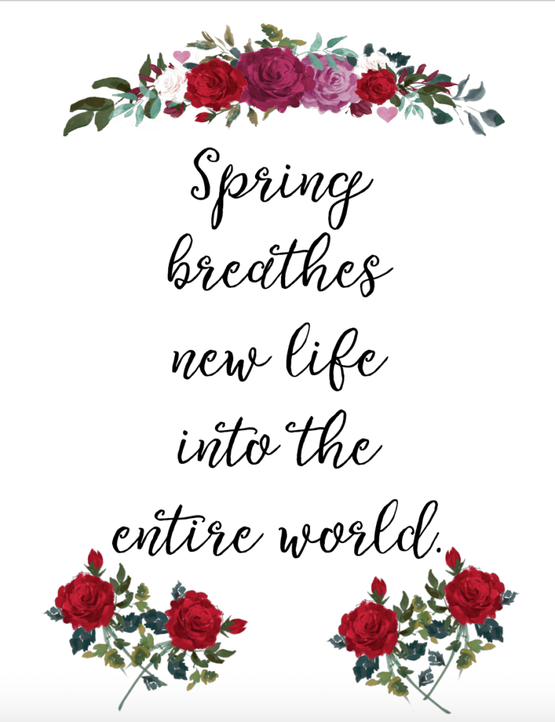 Free printable spring wall art decor: 4 different designs. Great for decorating, plus a dash of motivation.