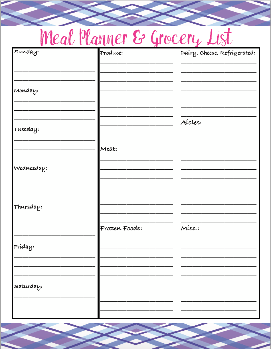 4 Free Printable Meal Planners & Grocery Lists: Save Time & Money