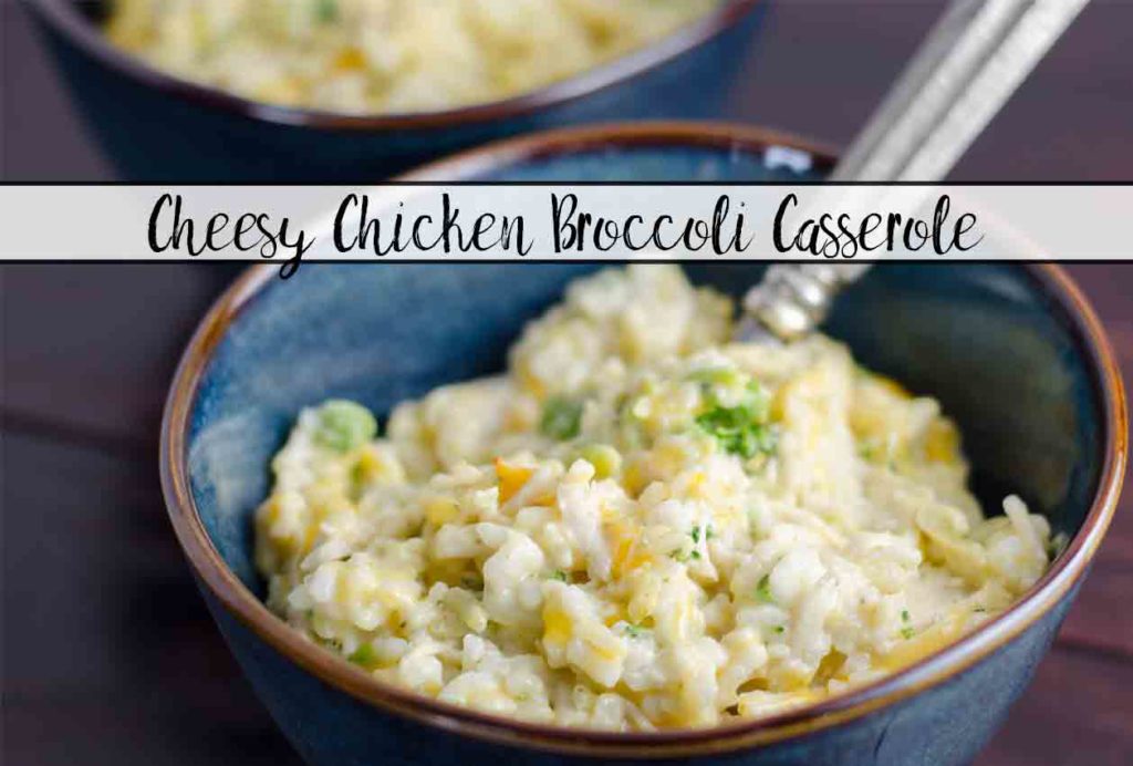 Cheesy Chicken Broccoli Casserole with Rice. Easy and delicious. Great freezer meal: just double and freeze half for later.