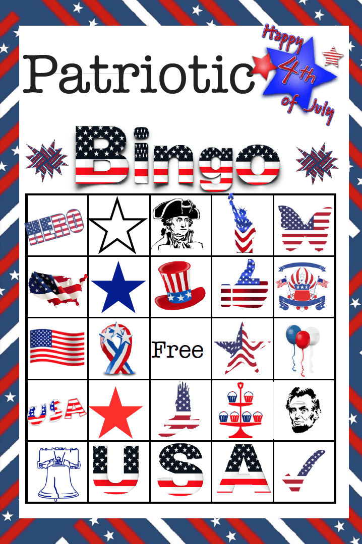 Free Printable 4th of July Patriotic Bingo